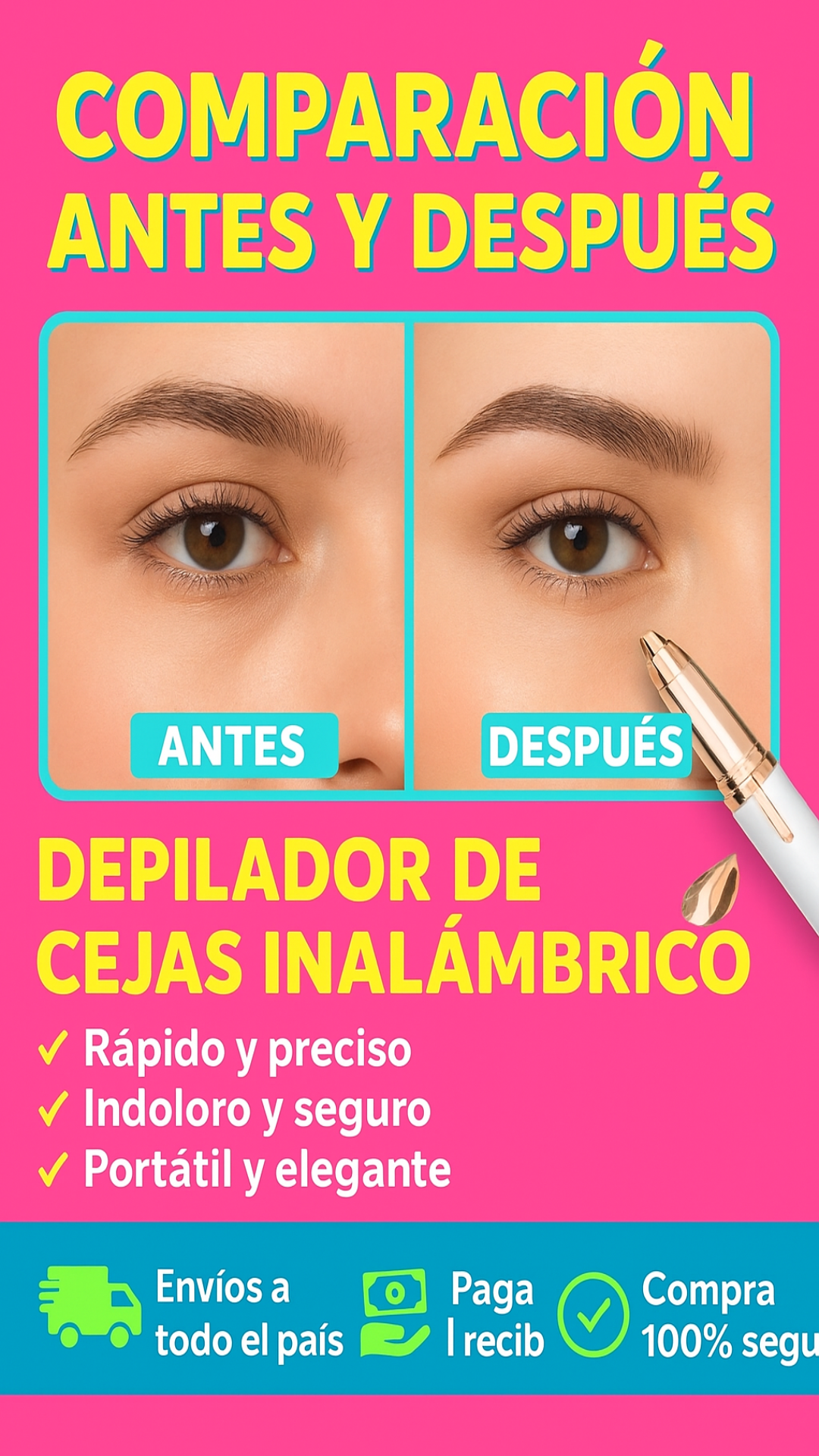 InstaBrow™ – Depilador de Cejas Recargable ✨ Precisión y Estilo en Segundos