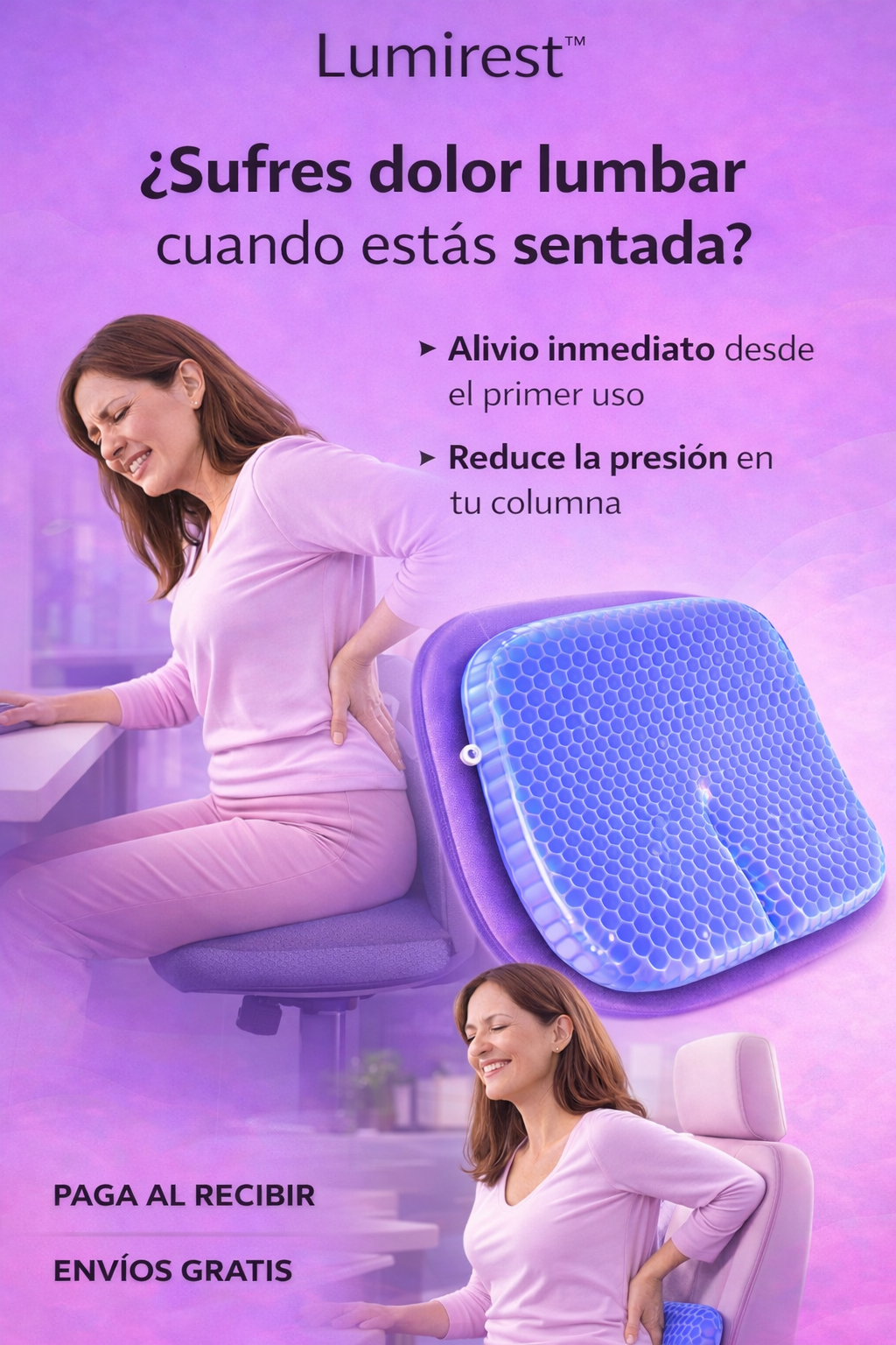 Lumirest™ El Cojín de Gel que Alivia tu Dolor Lumbar Desde el Primer Uso