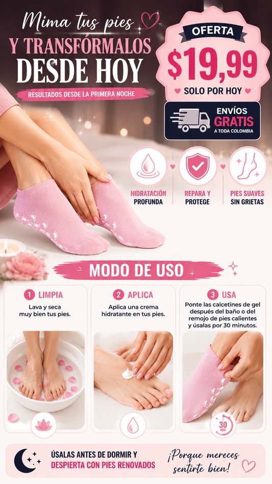 VelourDerm® - CALCETINES DE GEL HIDRATANTE
