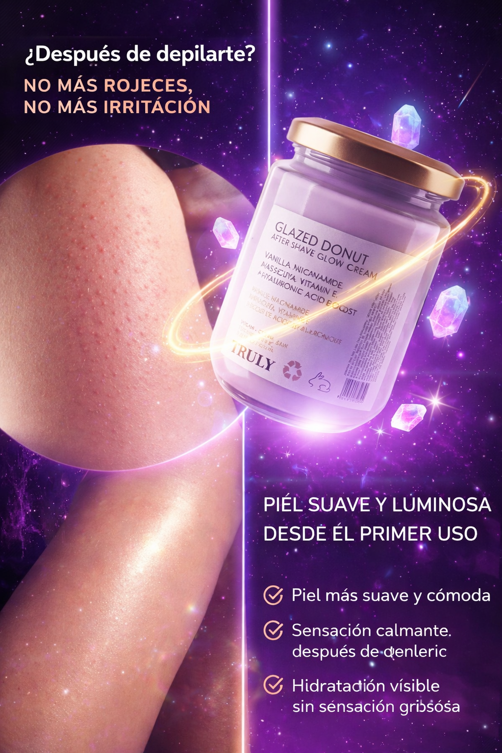 **GLOWCALM™  Crema Calmante Post Depilación con Efecto Glaseado**