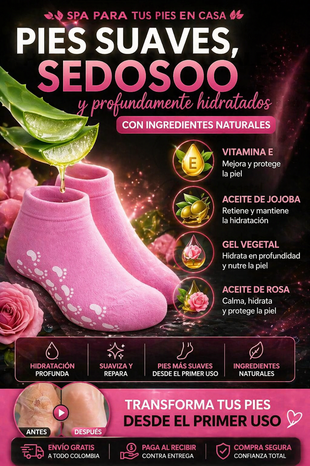 VelourDerm® - CALCETINES DE GEL HIDRATANTE