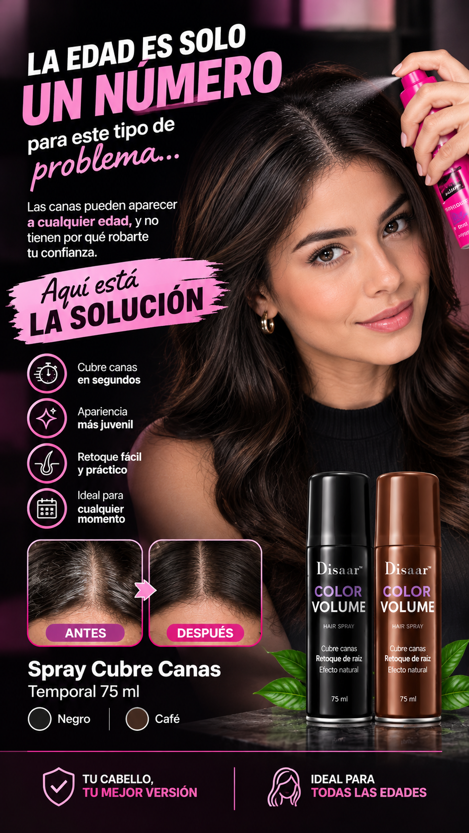 Raízperfecta™ Spray cubre canas al instante