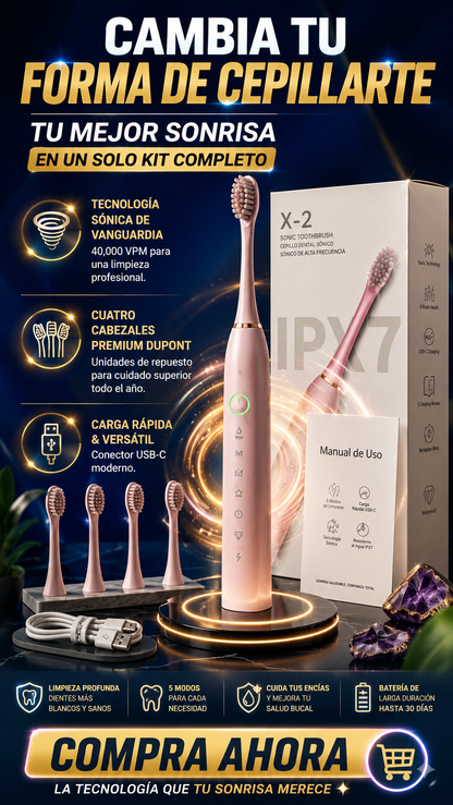 ✨ SmileWave™ Cepillo Dental Eléctrico Sónico “Sonrisa profesional desde casa.” 💧