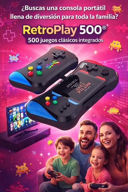 RetroPlay 500® — La consola portátil con 500 juegos para toda la familia
