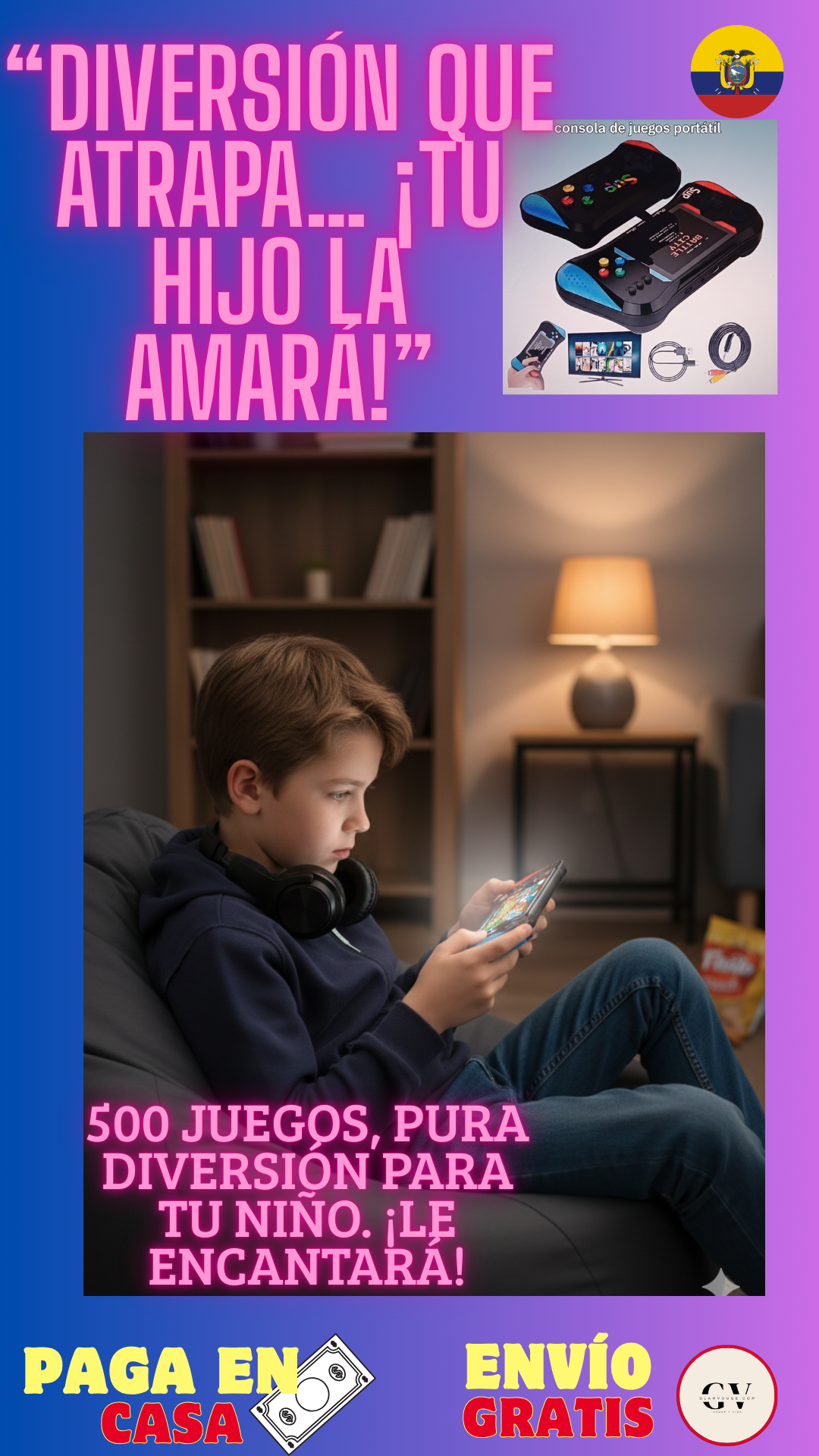 RetroPlay 500® — La consola portátil con 500 juegos para toda la familia
