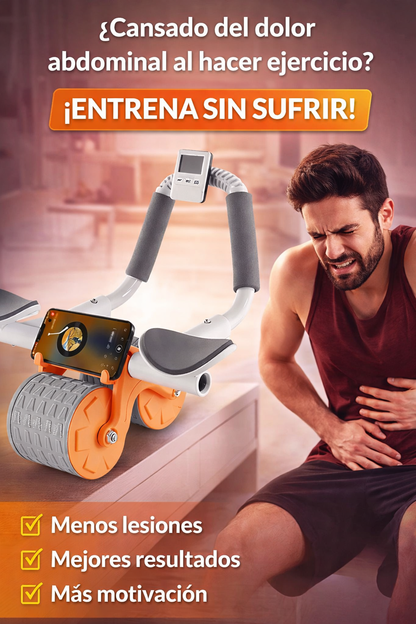 PinkPower Roller – Rueda Abdominal de Rebote Automático