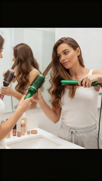 DuoStyle™ – Combo Cepillo secador + Plancha de pelo  💖Oferta