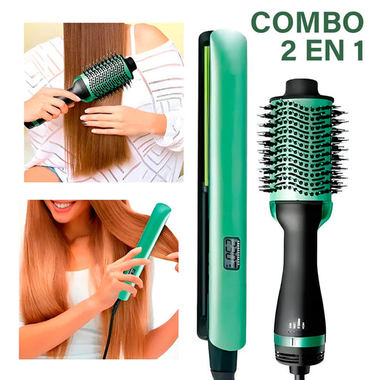 DuoStyle™ – Cepillo Secador + Plancha ✨ Tu look perfecto en minutos 💖